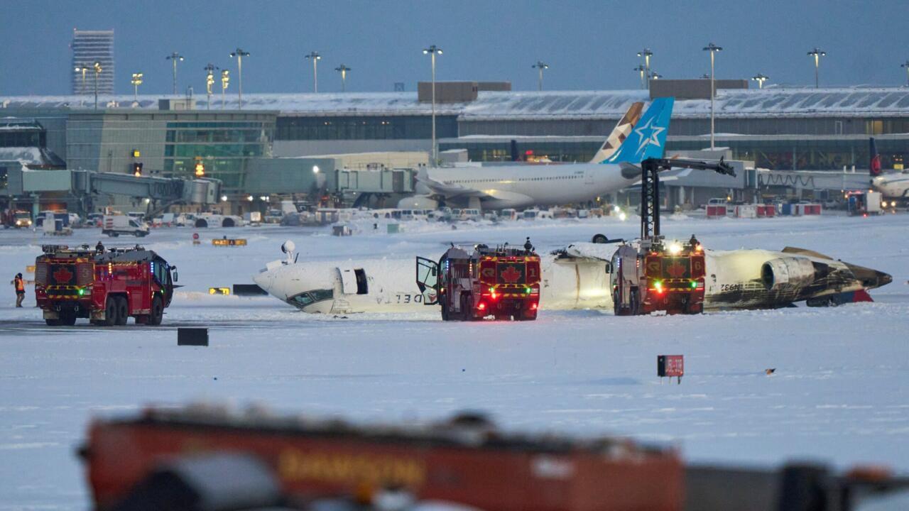 Delta plane flips upside down in Toronto crash, at least 18 injured